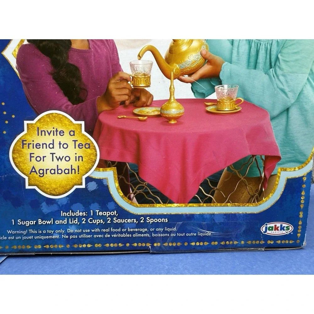 New Disney Aladdin Agrabah 9 Pc Tea Set Jakks Teapot Cups Saucers Collectible